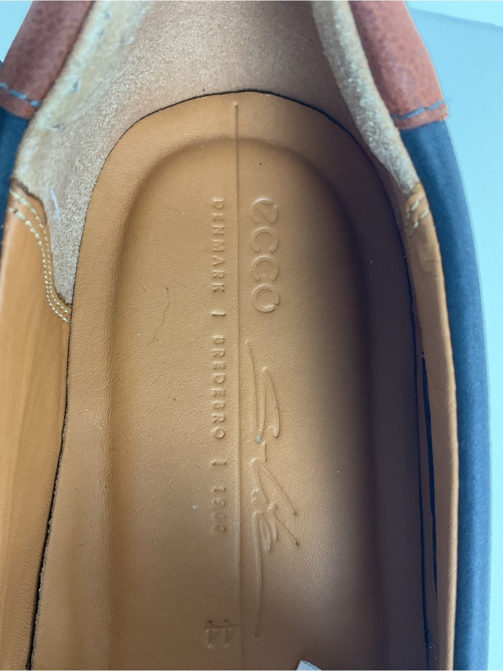 ECCO Men’s Blue Leather Loafers Slip On Comfort Casual Walking Shoes EU 44 - Picture 6 of 9